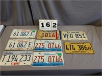 Lot of 8 Illinois License Plates