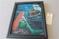 Original oil on canvas painting of mermaid