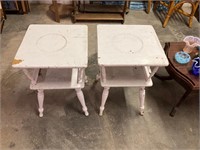 Pair of white painted side tables