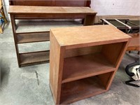 2 wooden bookcases