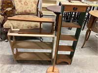Wood shelves/churn dasher/ironing board