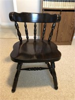 Pair of Vintage Barrel Back Wood Chairs