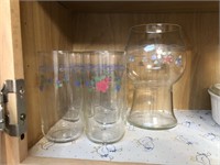 Vintage Pfaltzgraff Glass Tumblers & Votive