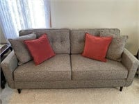 Mid-Century-Style Wool Upholstered Sofa