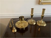 Collection of Vintage Brass Candlesticks