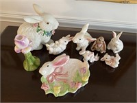 Selection of Porcelain Bunnies & Easter Decor