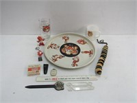 Esso Tray w/Glasses, Tail, Key Chains + Misc.