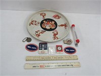 Esso Tray w/Rulers, Thermometer, Patches