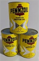 Unopened Vintage Pennzoil 1 Qt. Oil Cans. Bid on