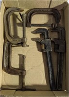 Lot of Clamps and Pipe Wrenches