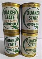 Unopened Vintage Quaker State 1 Qt. Oil Cans. Bid