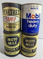 Empty Vintage 1 Qt. Oil Cans. Bid on one times