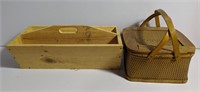 Handmade Wooden Tool Caddy and Wood Picnic