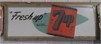 Vtg 7-Up Advertising Sign, 30"W x 12"T