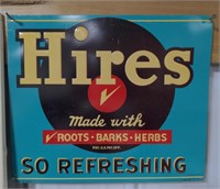 Hires Root Beer Metal Sign, 14"W x 12"