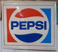 Pepsi Metal Advertising Sign, 30"W x 26.5"T