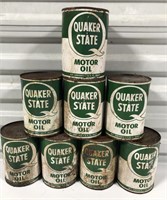 Vtg Quaker State 1 qt Oil Cans, Cans unopened,