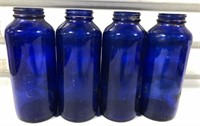 Vtg Cobalt Blue Glass Bottles. Bidding on one