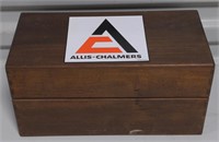 Allis-Chalmers Wooden Storage Box, 5.5"T x 11"W x