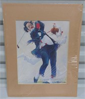 Robert Owen Golf Clown Print, 11"W x 14"T