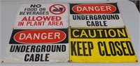 Lot of 4 Plastic/Paper Work Safety Signs