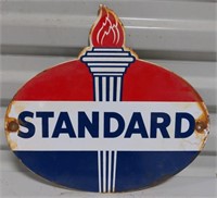 Porcelain Standard Oil Advertising Sign, 12"W x