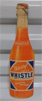Vtg Whistle Beverage Cardboard Advertising Sign,