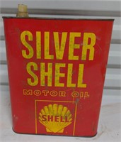 Silver Shell Motor Oil Can (empty)