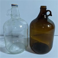 Vintage 1 Gal. Glass Jugs, one with Pepsi