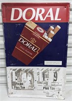 Doral Cigarettes Sign, measures 21in x 27in