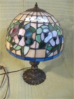 STAINED GLASS LAMP 1980S