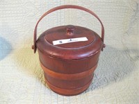 WOODEN TEA BOX WITH GLASS LINER CIRCA 1960S