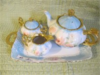 HAND PAINTED TEA SET BY MIMI UNSIGNED NO DAMAGE