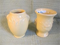 LOT OF 2 MCCOY MINT SIGNED TALL VASES