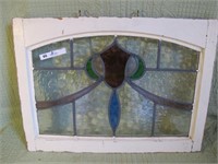 ENGLISH EARLY STAINED GLASS CLEAN 25 BY 18