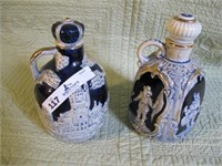 LOT OF 2 PAIR OF MUSICAL POTTERY DECANTERS