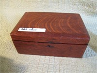 EARLY LETTER BOX OAK W/ KEY CIRCA 1890S
