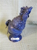 SOUTHERN POTTERY CHICKEN 13H, 9W BLUE ROOSTER