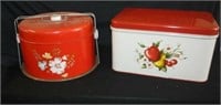 Vintage tin cake carrier & bread box