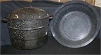 Granite ware water bath & Enamal ware dish pan