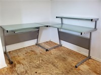 Glass & Metal Corner Desk