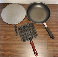 Pan, Splatter Guard & Waffle Pan