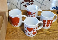 4 Heart Coffee Mugs