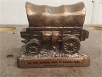 Vintage Metal Wagon Bank