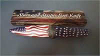 Stars & Stripes Boot Knife in Box