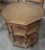 Vintage Wooden Octagon Side Table