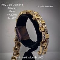 10kt Diamond Bracelet, ~7.20ctw, 32.0dwt
