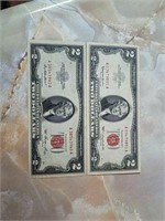 Two crisp $2 bills