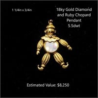 18kt Diamond & Ruby Chopard Pendant, 5.5dwt