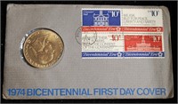 1974 Amer/Revol Bicentennial First Day Coin & Meda